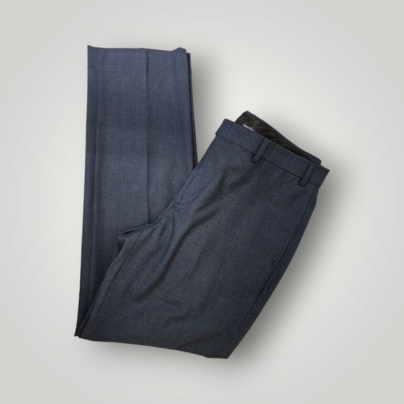 Calvin Klein Pants Mens 36x30 Navy Trousers‎ Slacks Tailored Fit Micro-Check - Picture 1 of 10